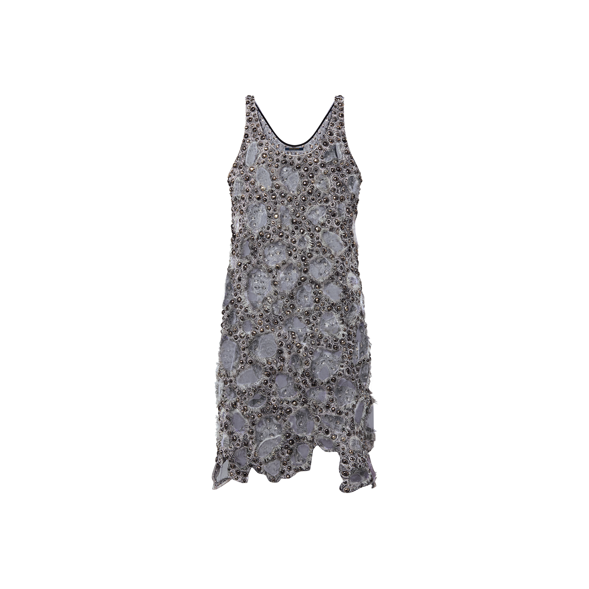 Sheer Detail Beaded Mini Tank Dress Dresses 1ac3rf Louis Vuitton 6171